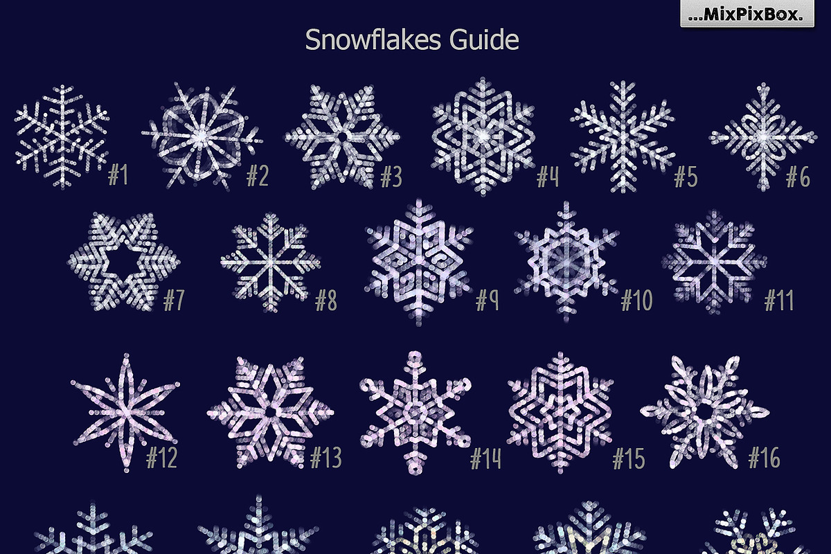 SNOWFLAKES Clipart + Backgrounds, an Object Graphic by MixPixBox (Photo 4 of 10)