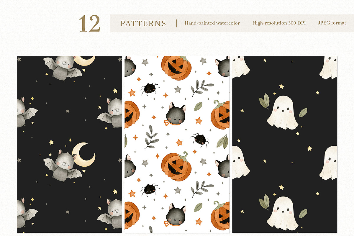 Watercolor Cute Halloween Set, a Decorative Illustration by Carol Lozove (Photo 13 of 26)