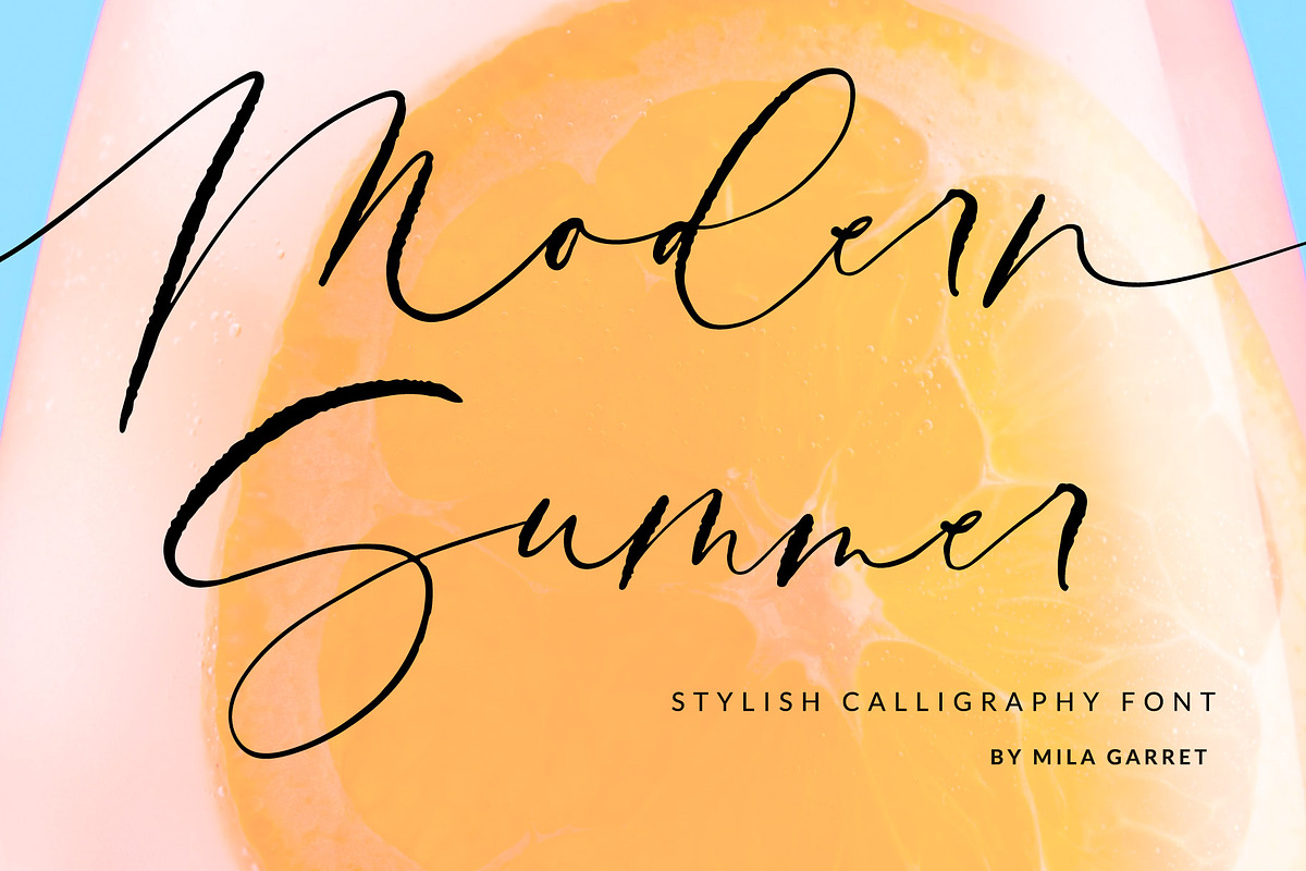 Modern Summer Calligraphy Logo Font, a Script Font by Mila Garret (Photo 13 of 14)