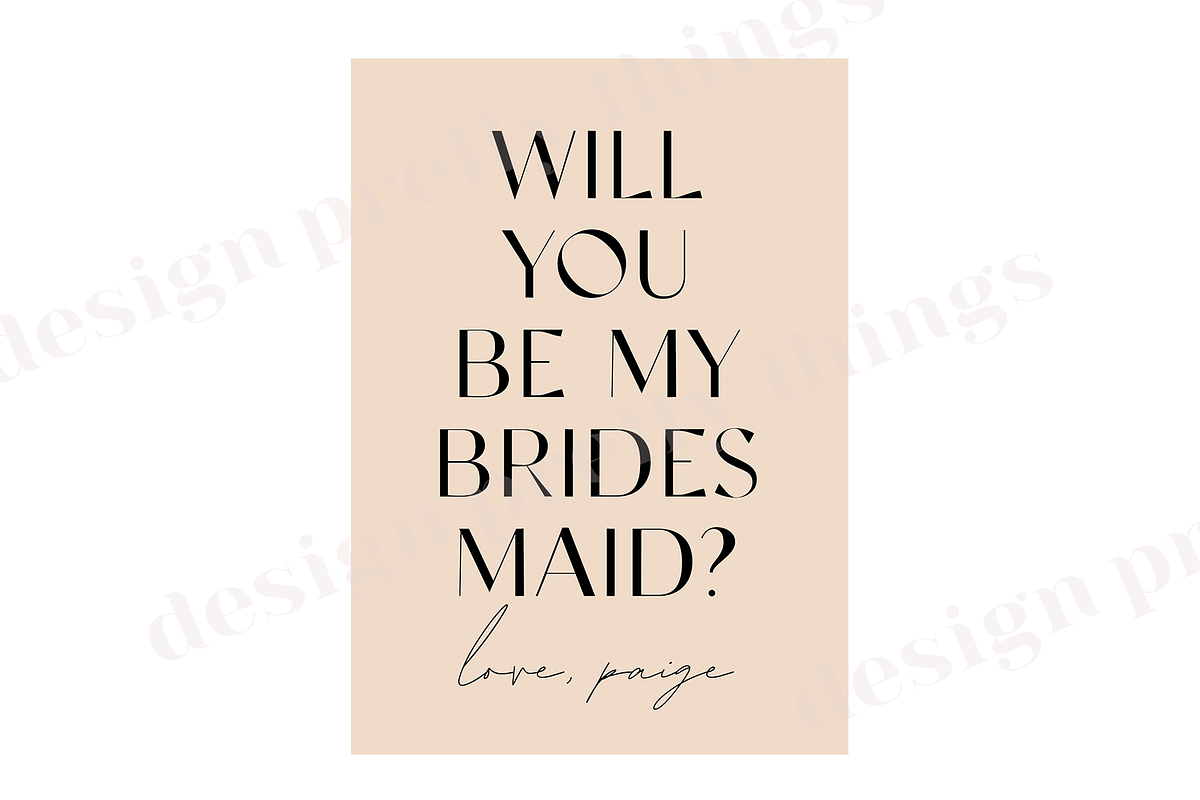 Bridesmaid Card Template, a Templates & Theme by designprettythings (Photo 2 of 3)