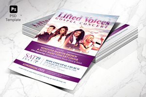 Gospel Concert Flyer Photoshop, a Flyer Template by Godserv Designs