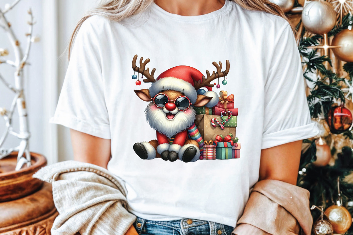 Funny Reindeer Christmas Clipart, an Illustration by Libby Wishes (Photo 5 of 6)