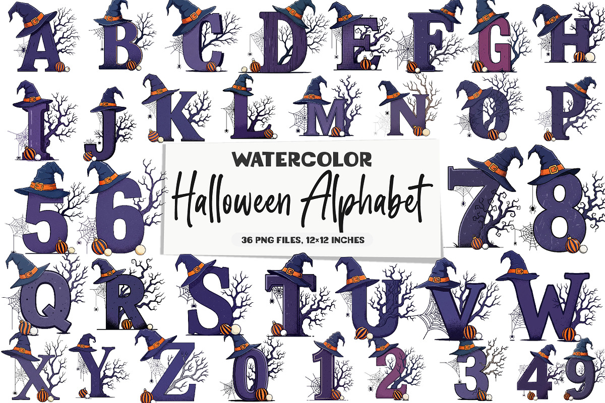 Halloween Alphabet Sublimation Clipa, an Illustration by DreamArtGraphic (Photo 1 of 4)