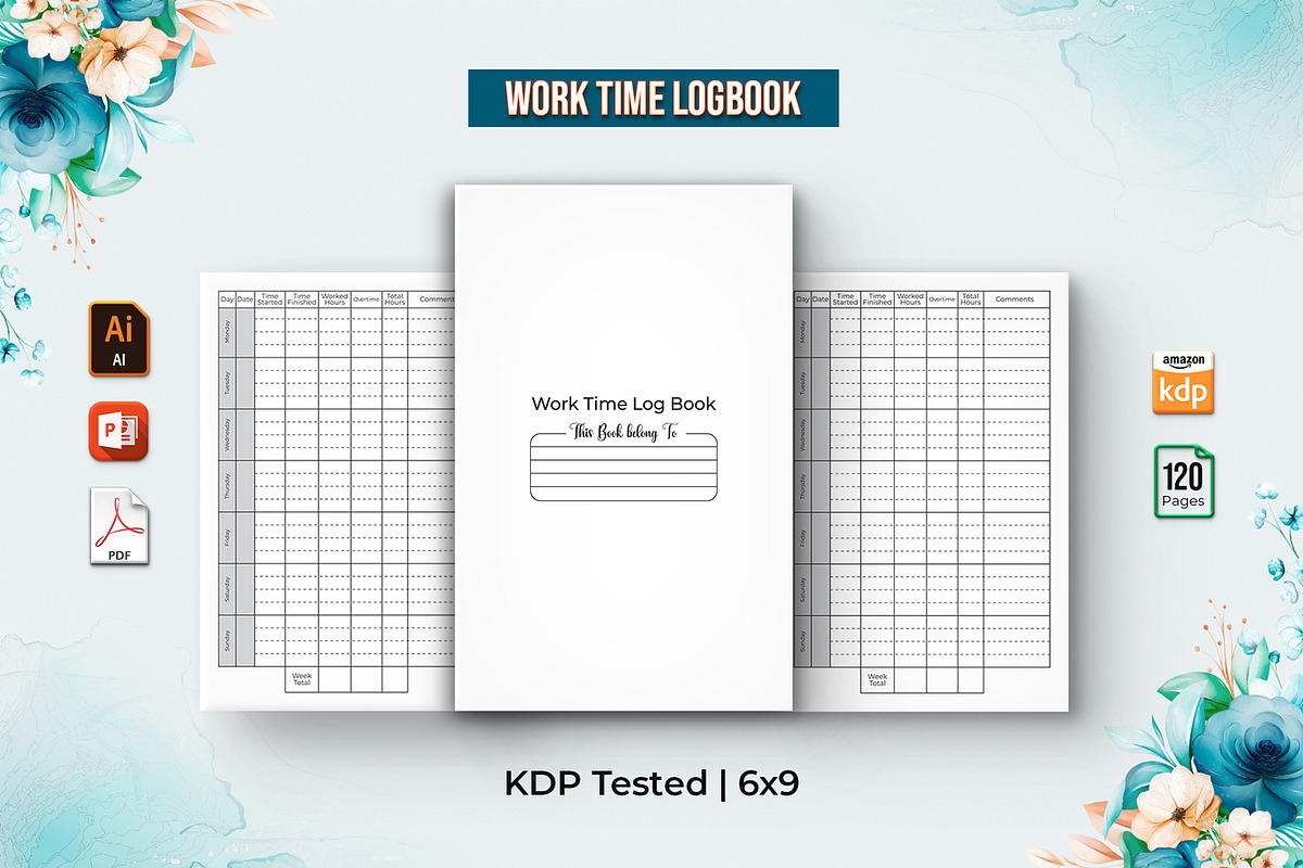 Editable Work Time Log Book, a Templates & Theme by Brix Lab (Photo 1 of 2)