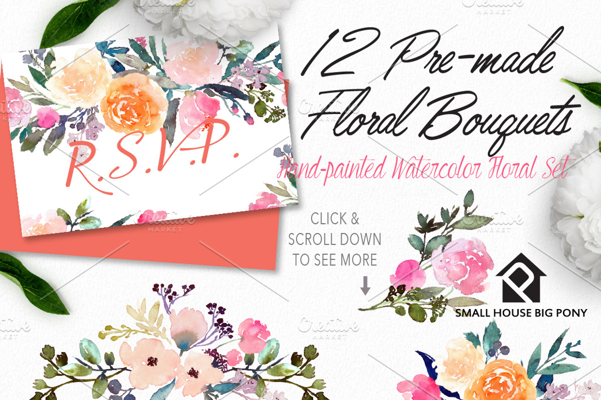 Corazon - Watercolor Floral Set, an Illustration by SmallHouseBigPony (Photo 9 of 12)