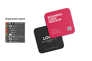 Rounded Square Name Card Mockup, an Advertising Mockup by RamStudio2 (Thumbnail 9 of 14)