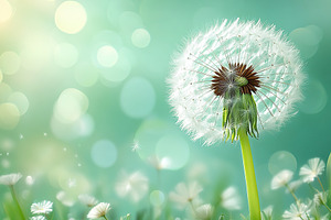 Beautiful spring and summer dandelion flowers, a Photo by AlyaAnd