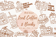 Hand Drawn Iced Coffee & Book doodle, an Object Illustration by RimzStudio (Thumbnail 1 of 3)