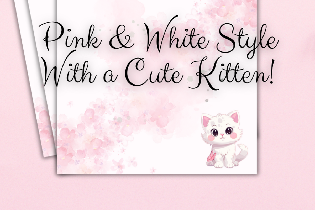 Printable Cute Kitten Note Paper, a Stationery Template by Pixels N Bows (Photo 2 of 4)