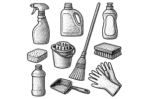 Cleaning Tools Set, an Object Graphic by RT Studio