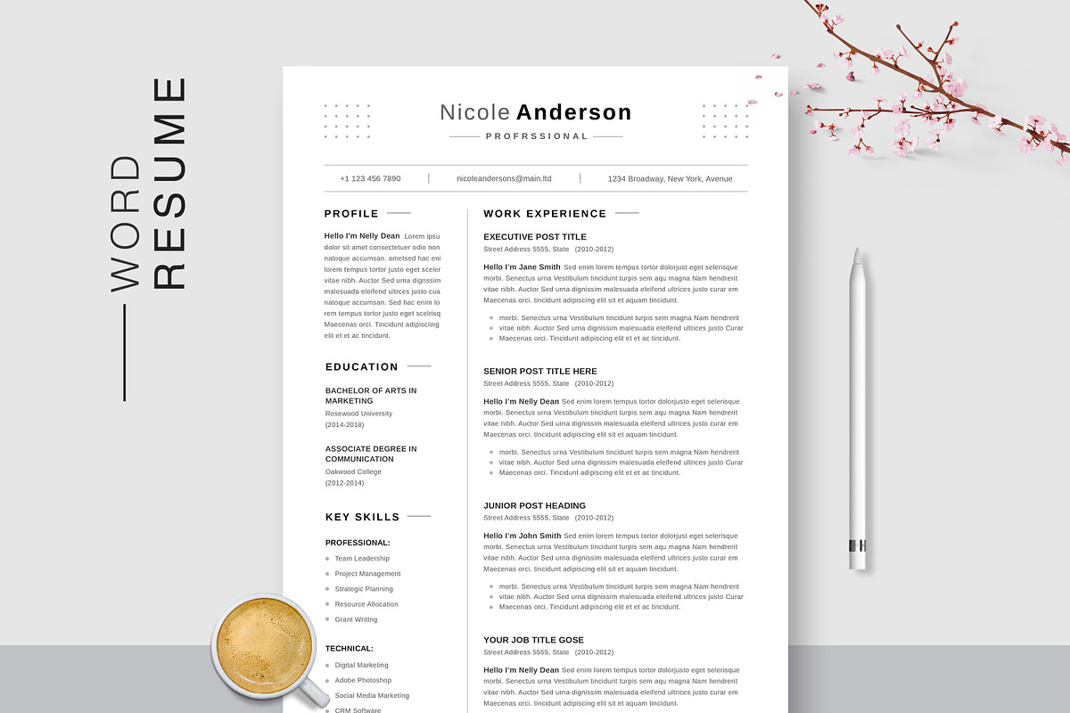 Word Resume & Cover Letter Template, a Resume Template by UpSolution (Photo 1 of 5)