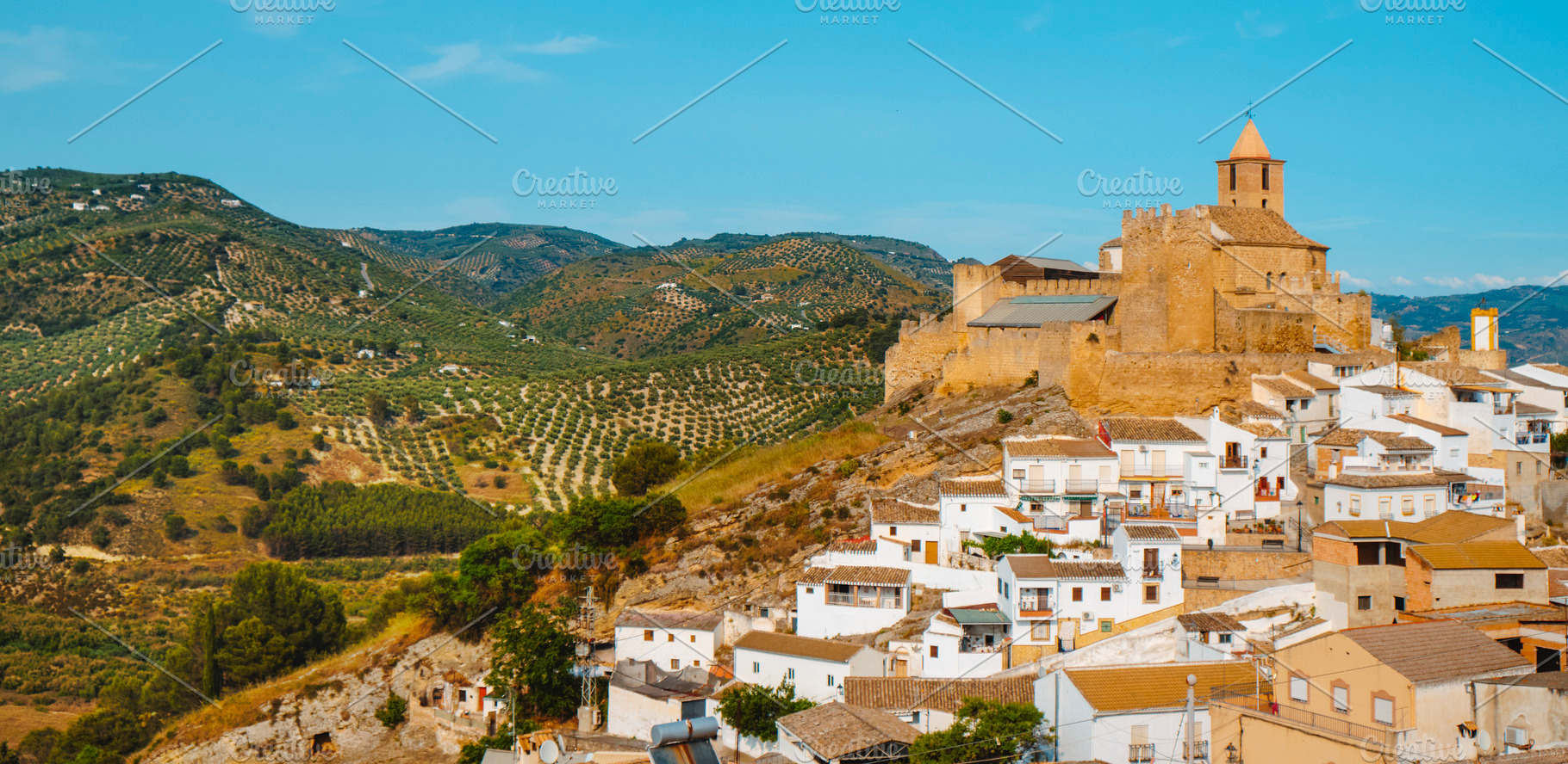 panoramic view of Iznajar, in southern Spain, a Photo by Nito