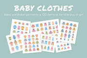 Baby Clothes Line Icons Color Fill, an Outline Icon by Vectorikart (Thumbnail 1 of 6)
