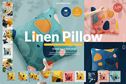 Linen Pillow 15x Mock-ups Set, a Household Mockup by Mocca Mockups Store (Thumbnail 4 of 32)
