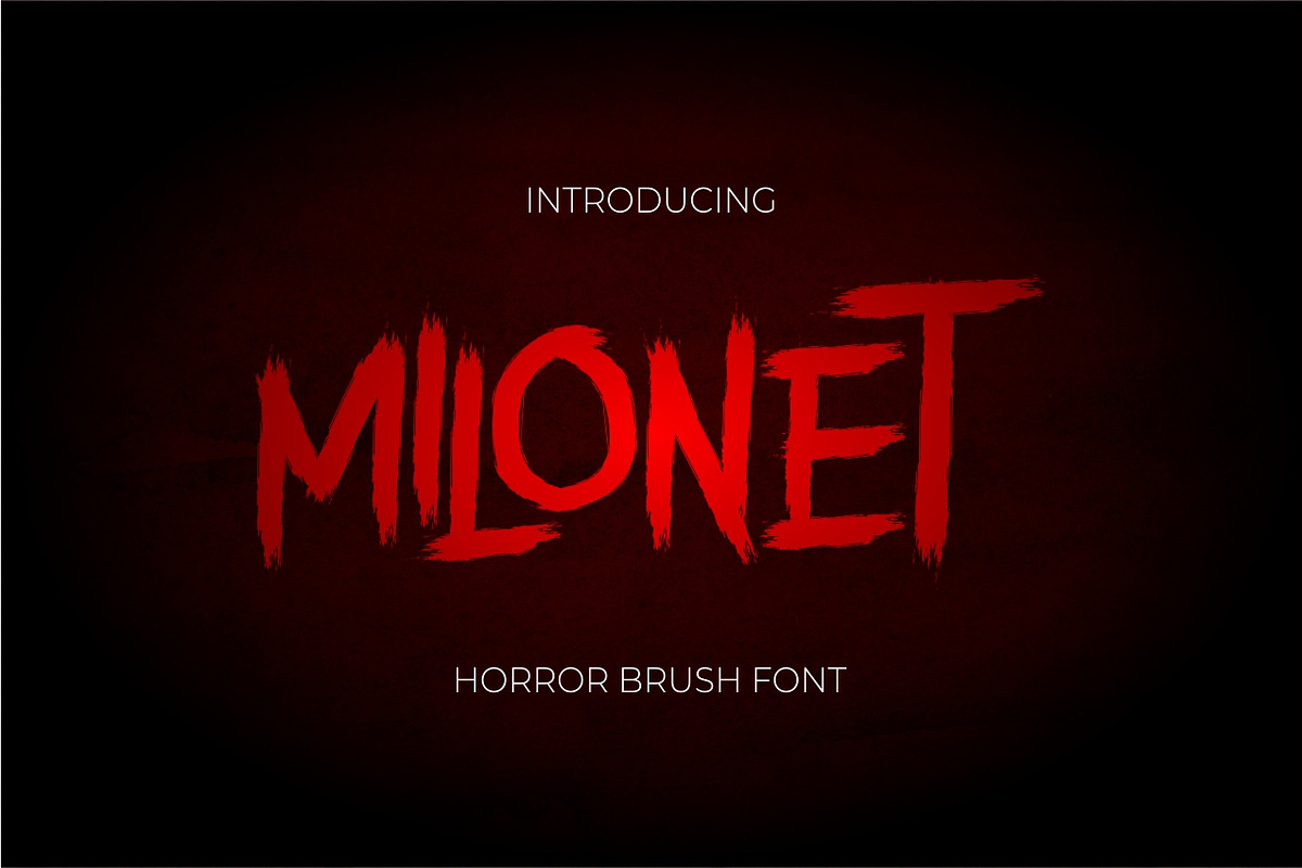 Milonet Horror Brush Font, a Font by suhadidesign (Photo 1 of 5)