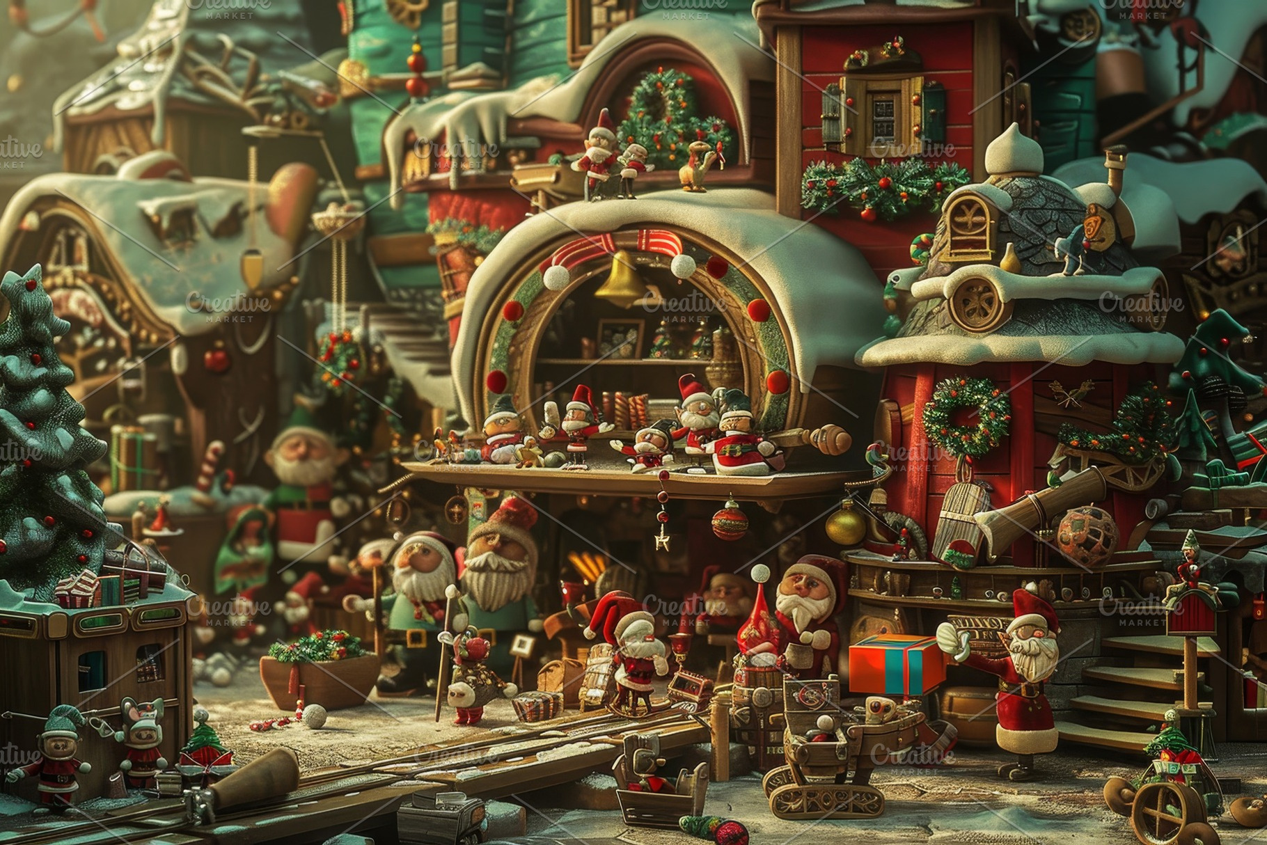 A bustling Christmas village with an, a Photo by Iftikhar Alam