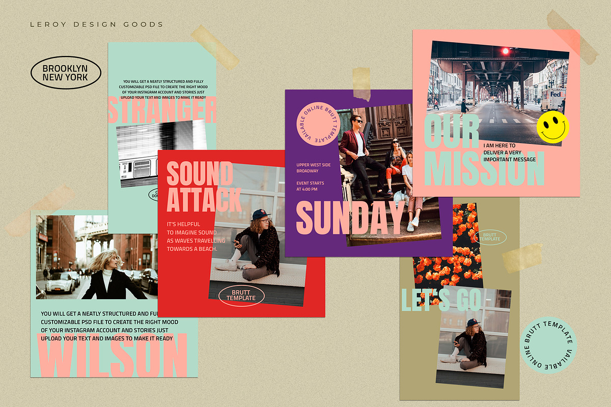 BRUTT - Instagram Branding Template, a Social Media Template by LEROY Design (Photo 3 of 7)