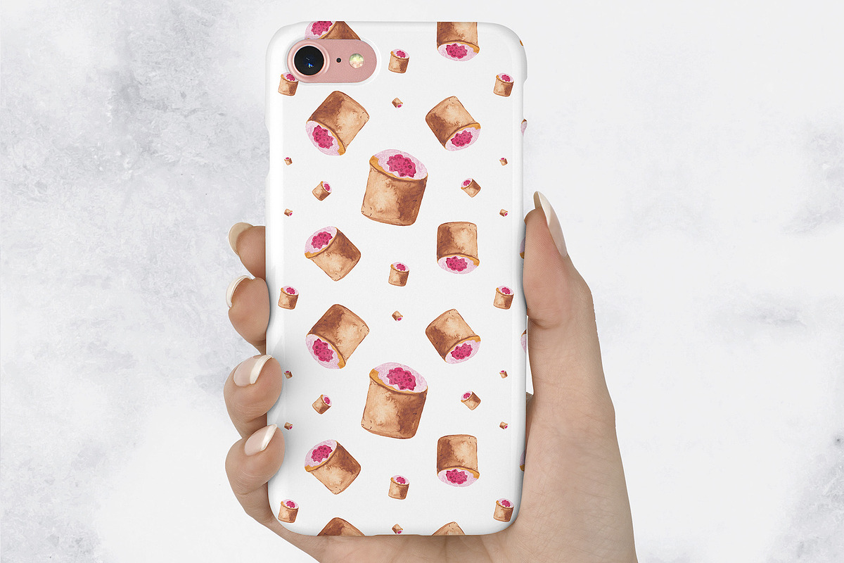 Watercolor Pastry Patterns, a Pattern Graphic by Spirit of Colors (Photo 8 of 10)