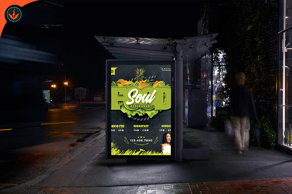 Soul Food Restaurant Menu Flyer, a Flyer Template by SeraphimChris (Photo 9 of 13)