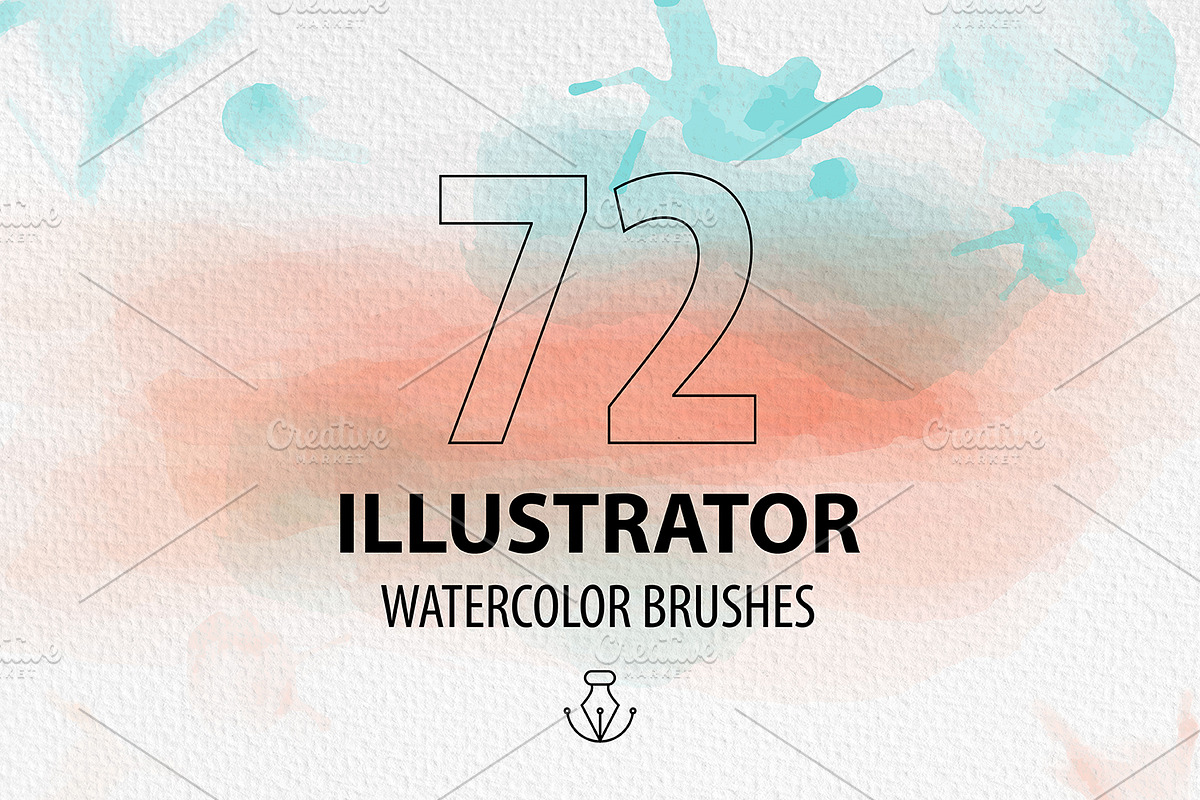 72 Watercolor vector brushes for AI, a Brush Add-On by Kapitosh (Photo 1 of 6)