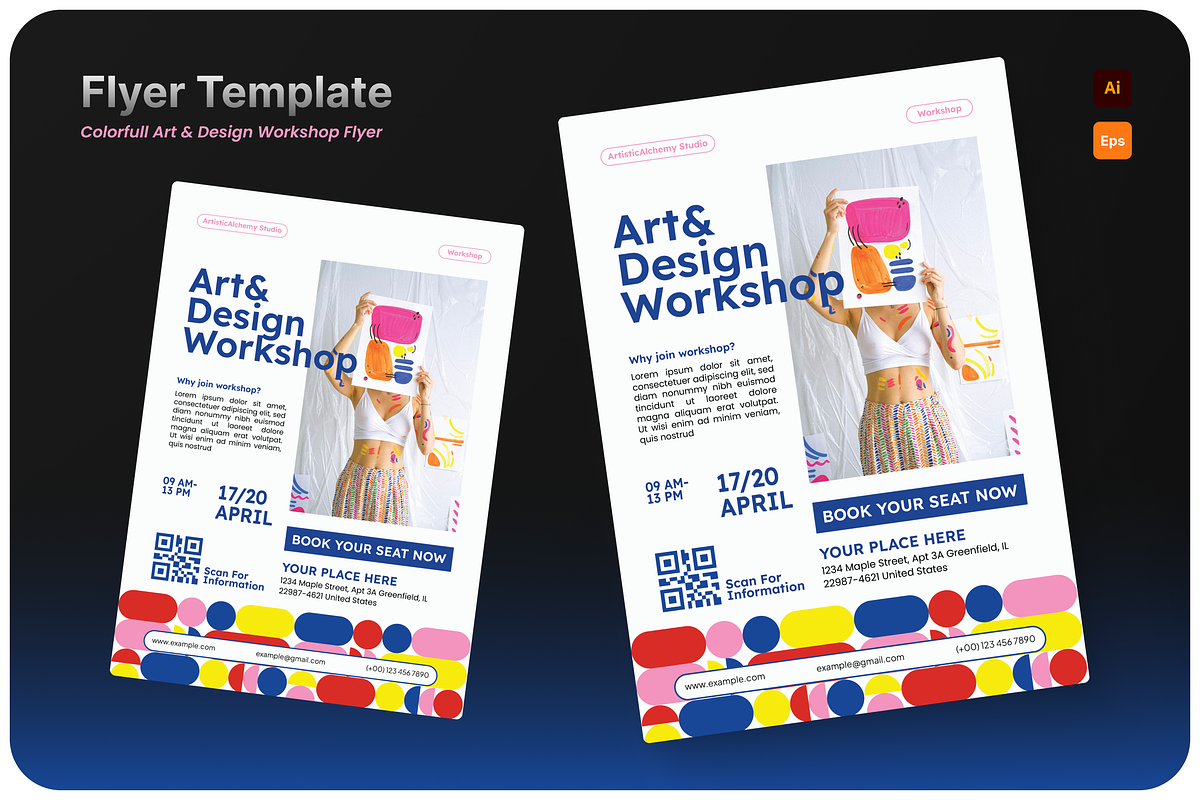 Colorfull Art Design Workshop Flyer, a Flyer Template by Annora Studio (Photo 1 of 4)