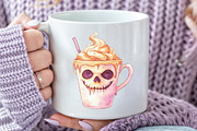 Whimsical Halloween Coffee Clipart, an Illustration by CraftArtStudio (Thumbnail 5 of 6)
