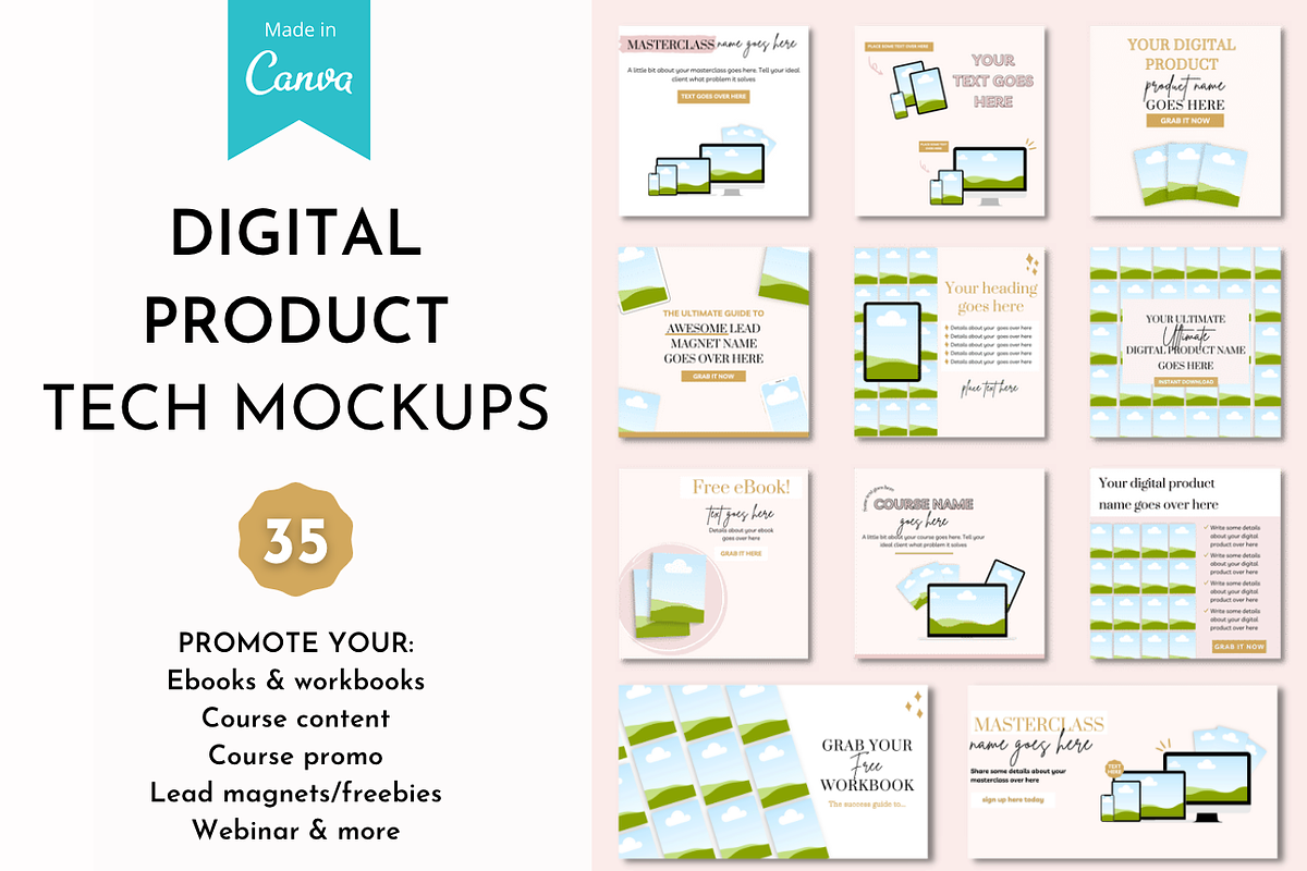 Digital product mockup Canva, a Mockup by Cate Creates (Photo 1 of 8)