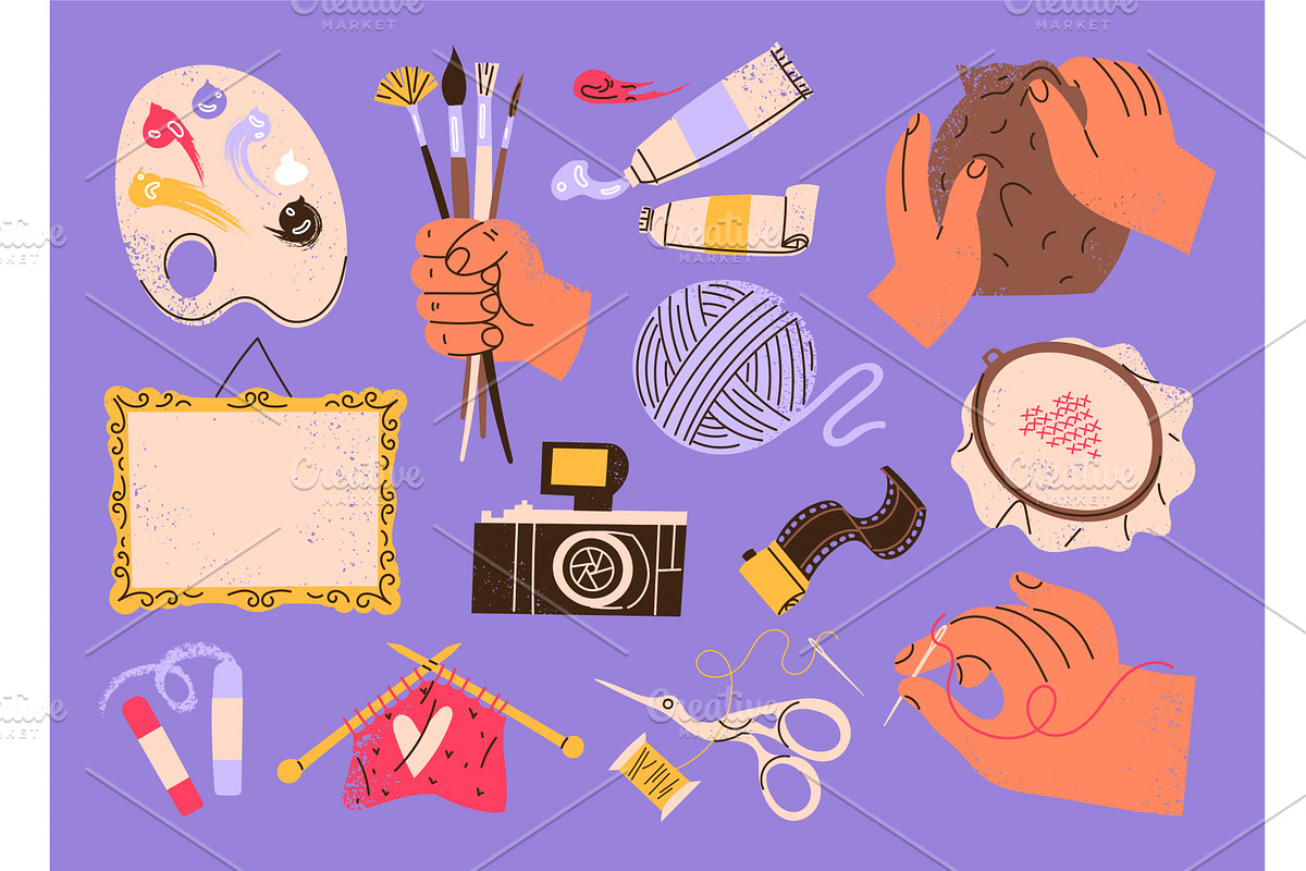 Creation supplies, tools, and hobby, an Illustration by undrey