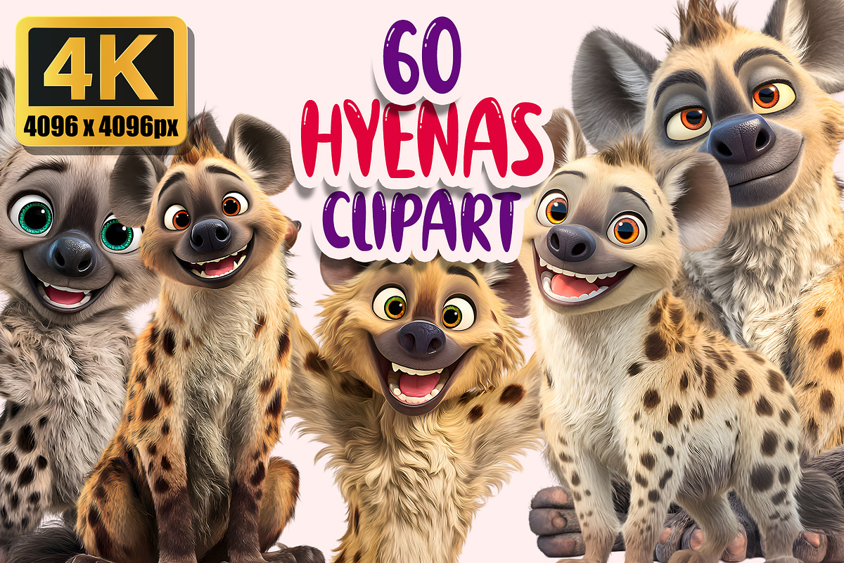 Hyenas PNG Clipart Bundle, a Graphic by M9 Design (Photo 1 of 10)
