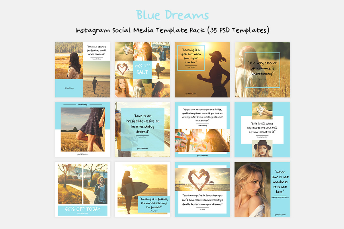 Blue Dream Social Media Pack, a Social Media Template by Helga_Design (Photo 5 of 8)