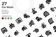 Car Wash Icons Set - Glyph, a Solid Icon by Kmg Design (Thumbnail 1 of 2)