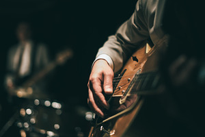 Jazz guitar stock photo containing guitar and music