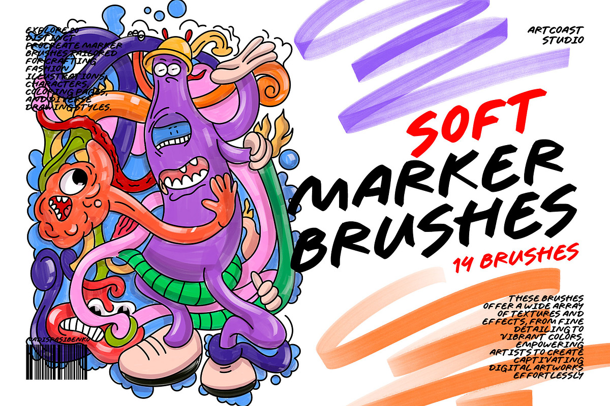 Soft Marker Procreate Brushes, a Brush Add-On by Spasibenko Art (Photo 1 of 5)