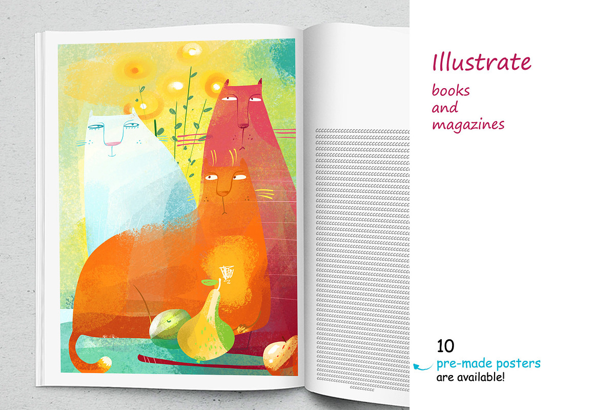 Still Life with Cat - poster creator, an Illustration by Zooza Art (Photo 8 of 10)