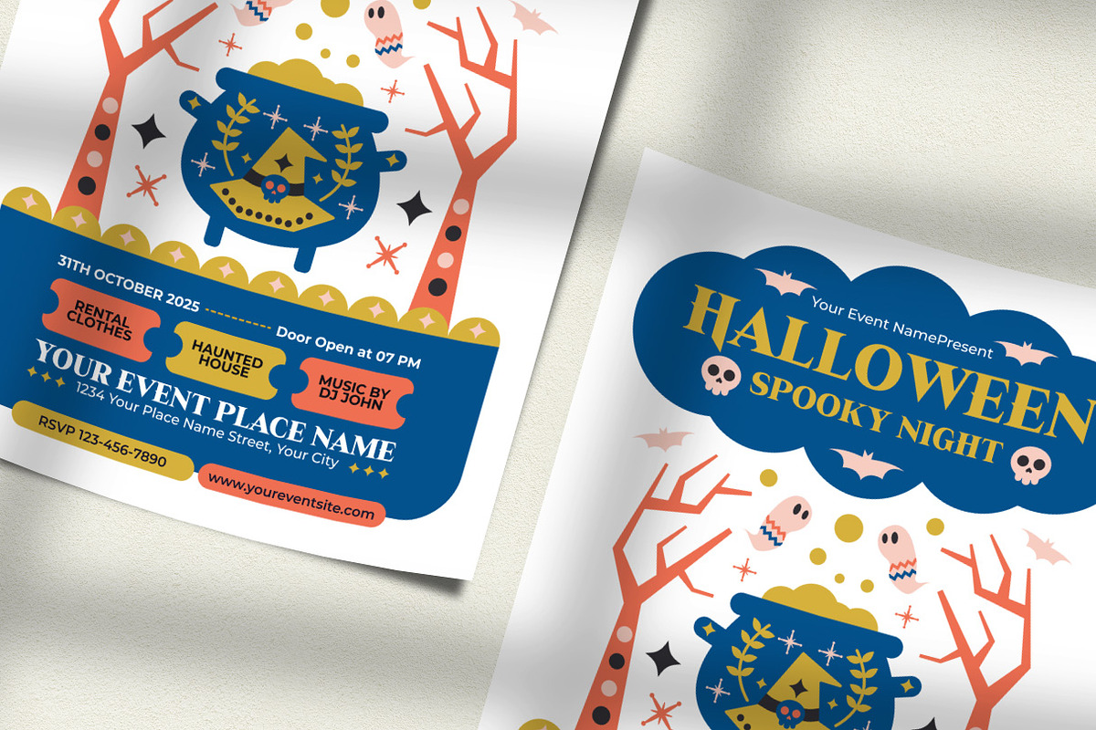 Folk Art Halloween Spooky Night, a Flyer Template by Hole Hope Design (Photo 3 of 5)