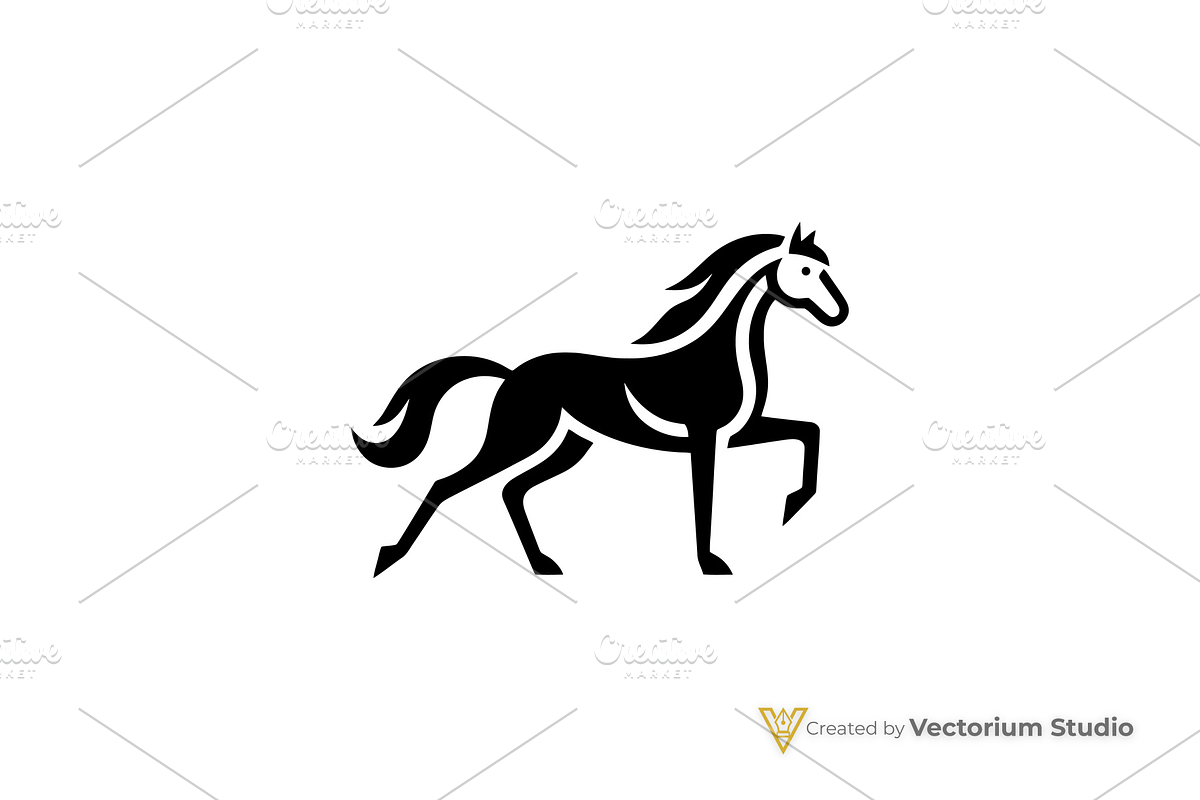 Modern Horse Silhouette Logo, a Branding & Logo Template by Vectorium Studio (Photo 1 of 3)