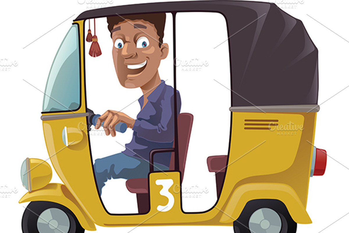 Asian Rickshaw, an Illustration by LEKS illustrations
