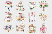 Watercolor Afternoon Tea Clipart, a Seasonal Illustration by Design Market (Thumbnail 2 of 5)