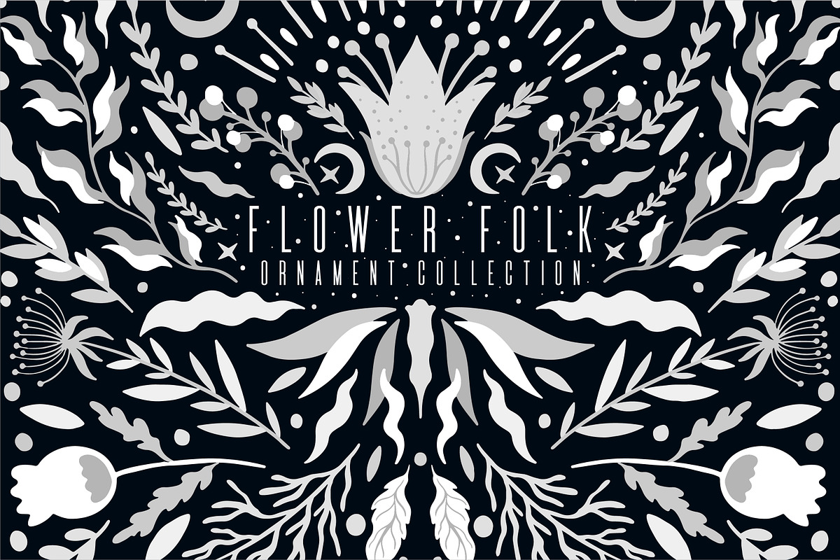 Flower folk-Collection ornament, an Illustration by Moonflora (Photo 3 of 10)