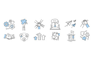 Set Of Doodle Icons, Outline