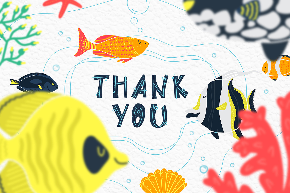 Sea world fish vector clipart, an Animal Illustration by Brandianna (Photo 8 of 8)
