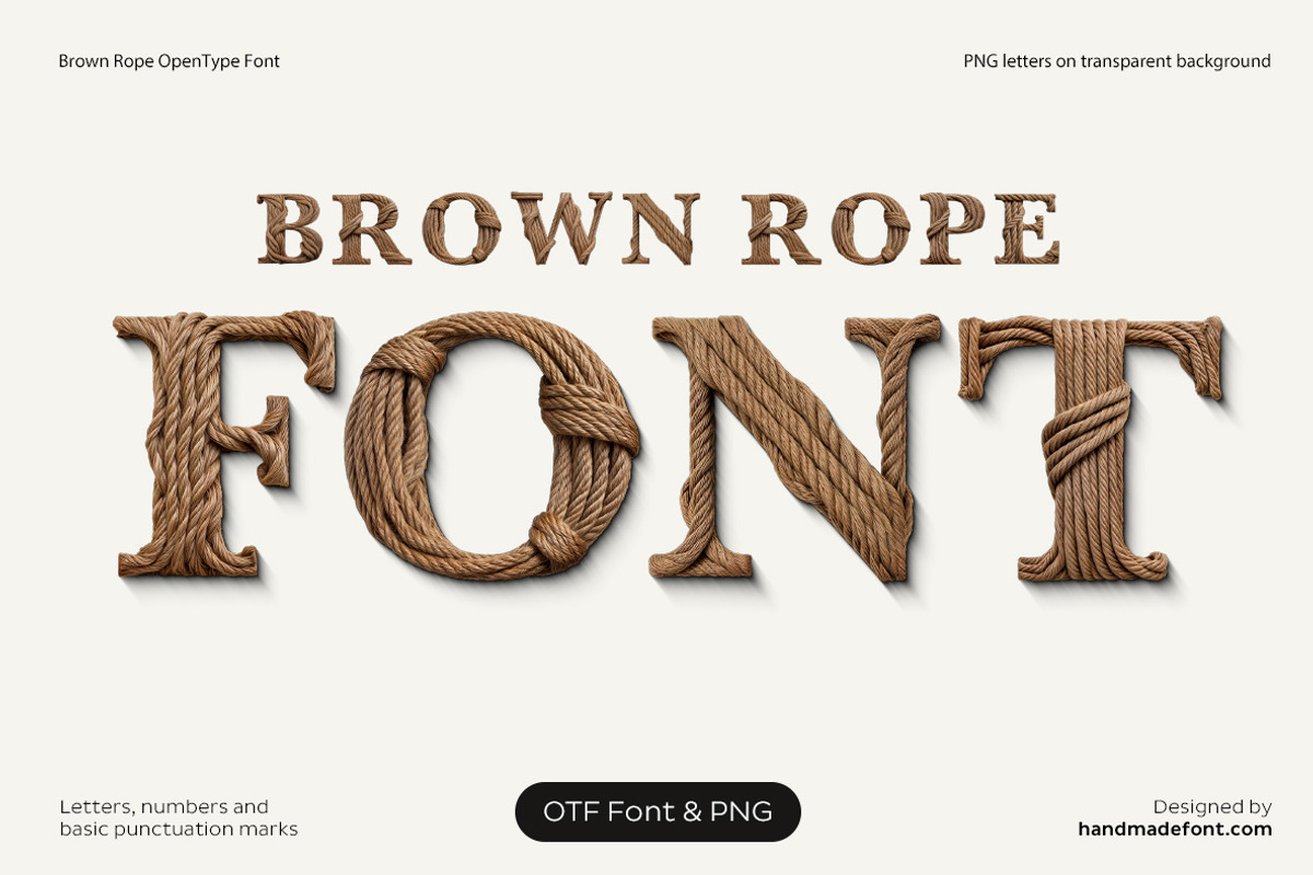 Brown Rope Font, a Serif Font by Handmadefont (Photo 1 of 10)