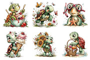 Whimsical Summer Turtle Clipart, an Illustration by Dream Creation (Thumbnail 5 of 6)