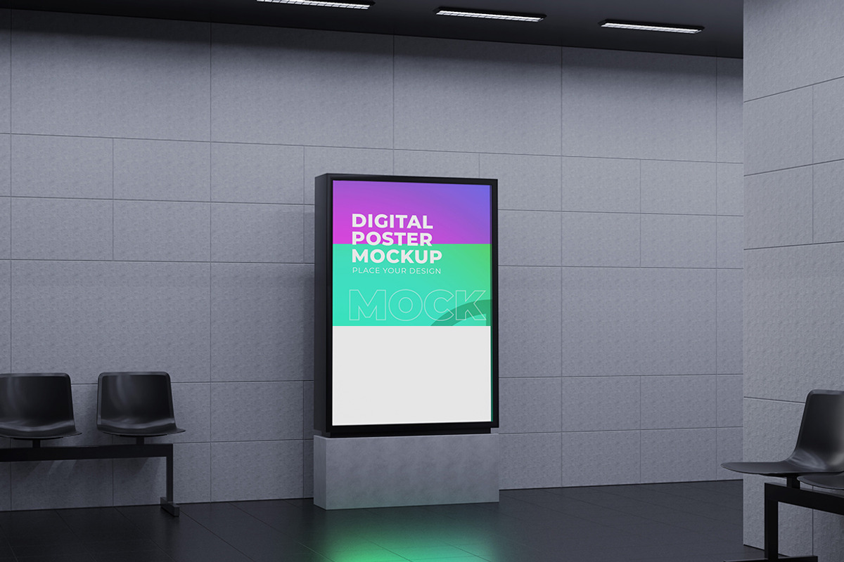 Digital Poster Mockup, an Advertising Mockup by Artlogs (Photo 2 of 4)