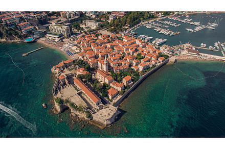 Aerial view of Budva in Montenegro, an Architecture Photo by a_medvedkov