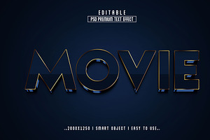 Movie 3D Editable Text Effect Style