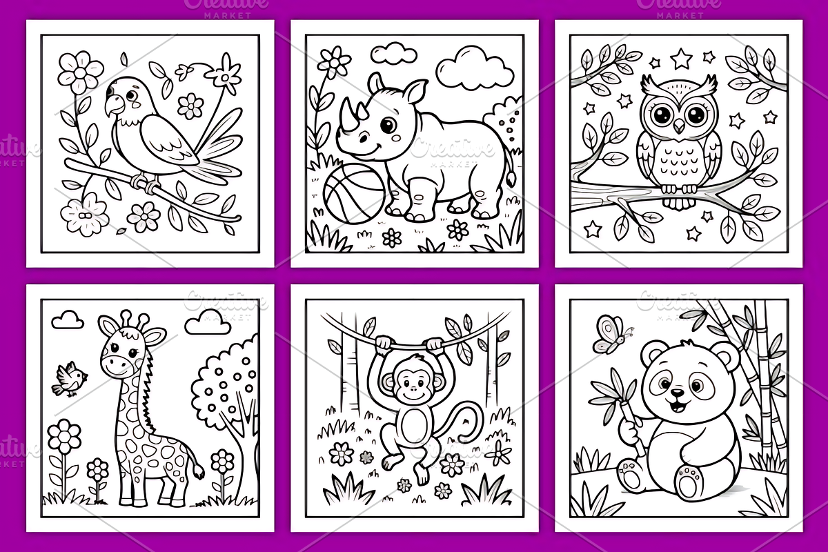 Cute Zoo Animals Coloring Book, an Animal Illustration by Ink Gallery (Photo 3 of 5)