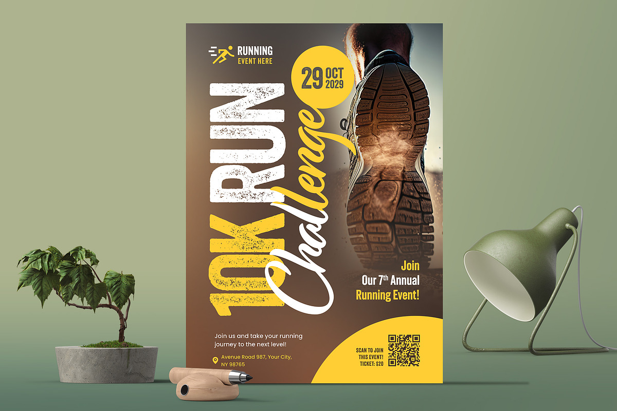 Running Challenge Flyer Template, a Flyer Template by Boostock (Photo 9 of 11)