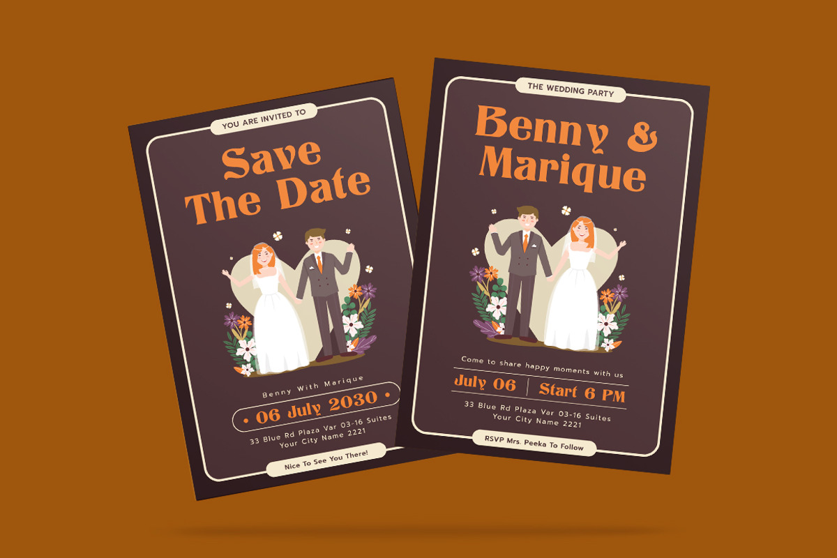 The Best Duo Wedding Invitation, an Invitation Template by iDoodle Studio (Photo 2 of 4)