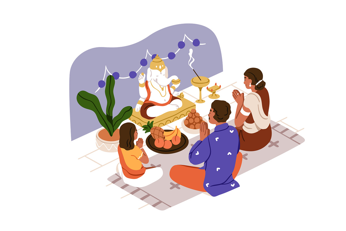 Religious people praying set, a Person Illustration by Good Studio (Photo 6 of 7)